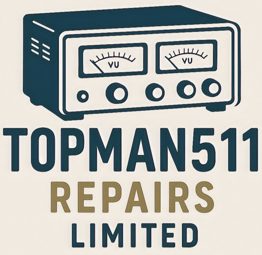 Topman511 Repairs Limited — vintage amplifier logo badge